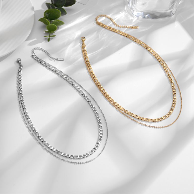 Gold Plated Double Layer Necklaces