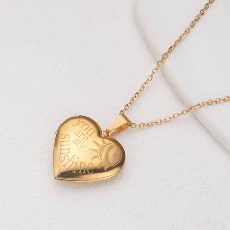 Opening Heart Photo Locket Necklace for Women