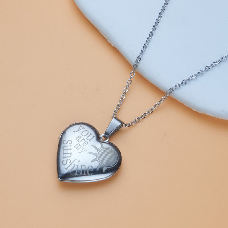 Opening Heart Photo Locket Necklace for Women