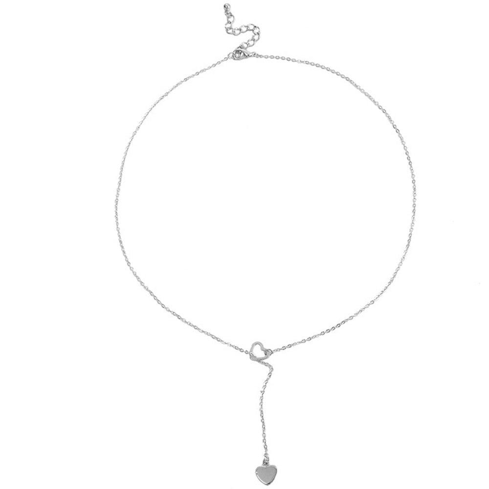 Heart Chain Link Necklace for Women | Trendy Copper Pendant