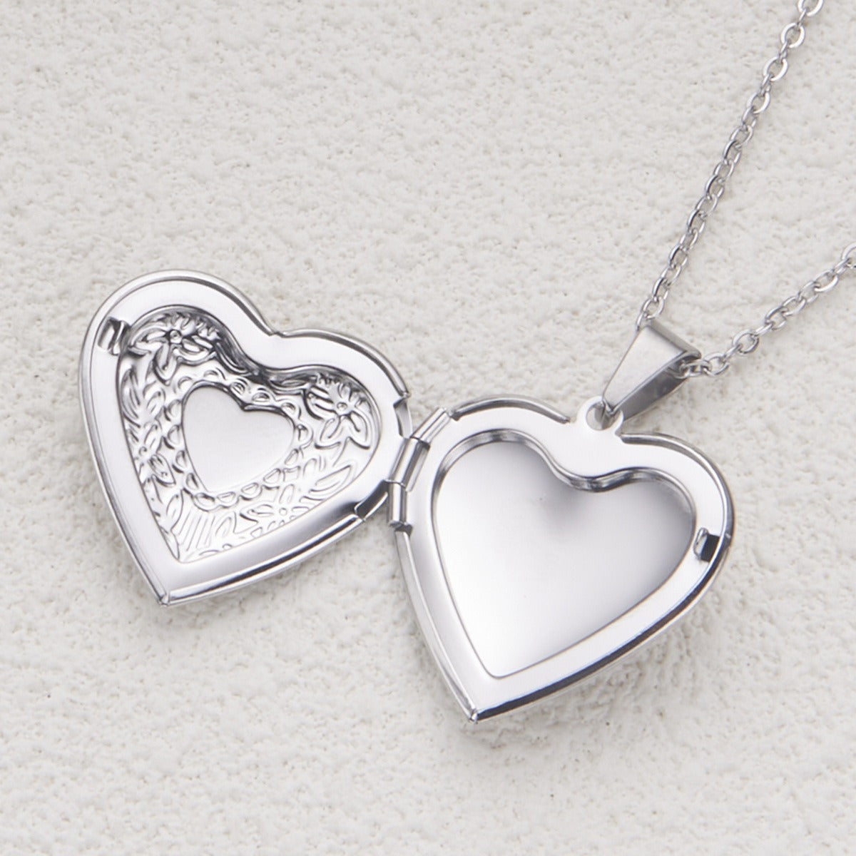 Opening Heart Photo Locket Necklace for Women