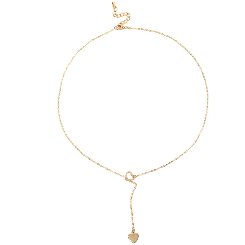 Heart Chain Link Necklace for Women | Trendy Copper Pendant