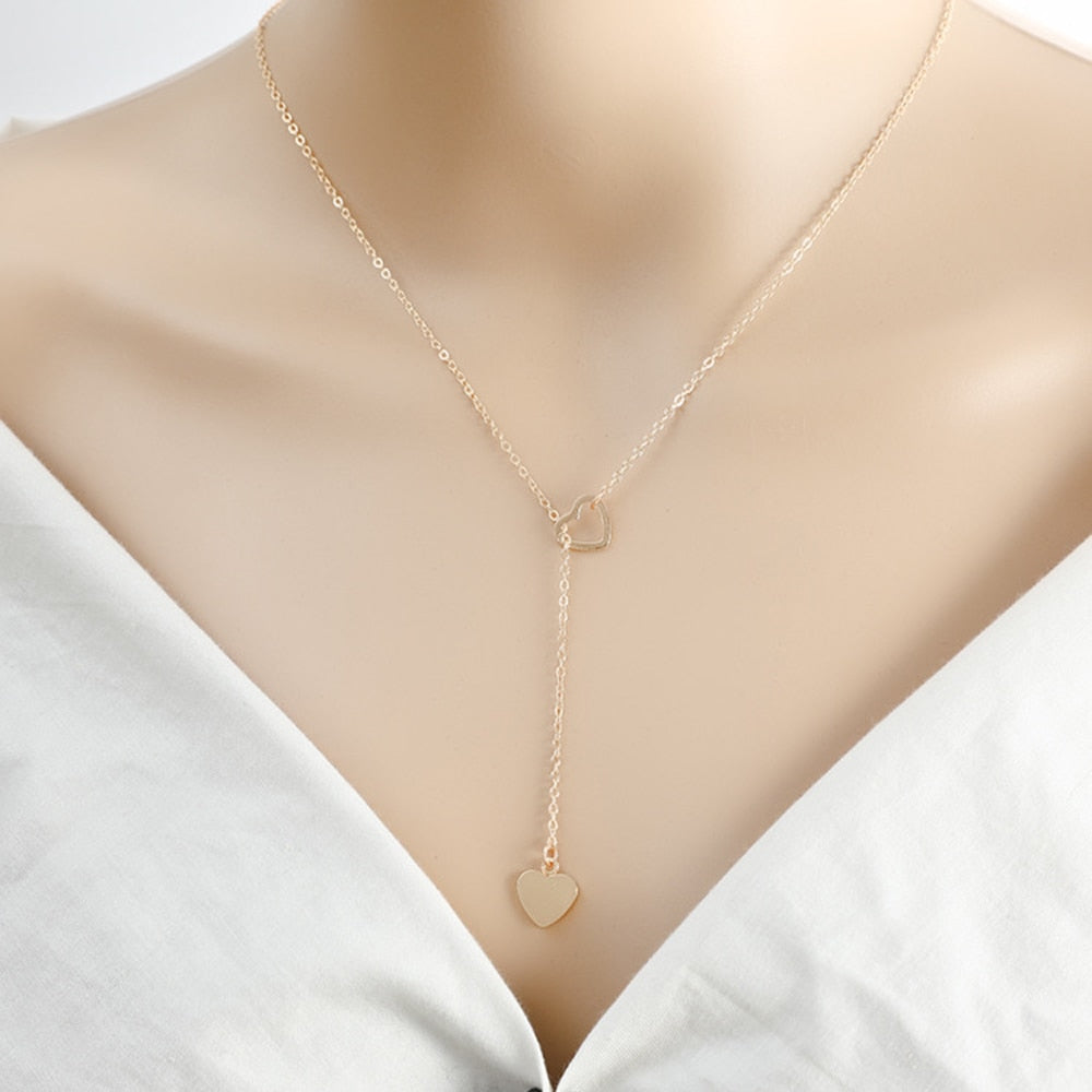 Heart Chain Link Necklace for Women | Trendy Copper Pendant