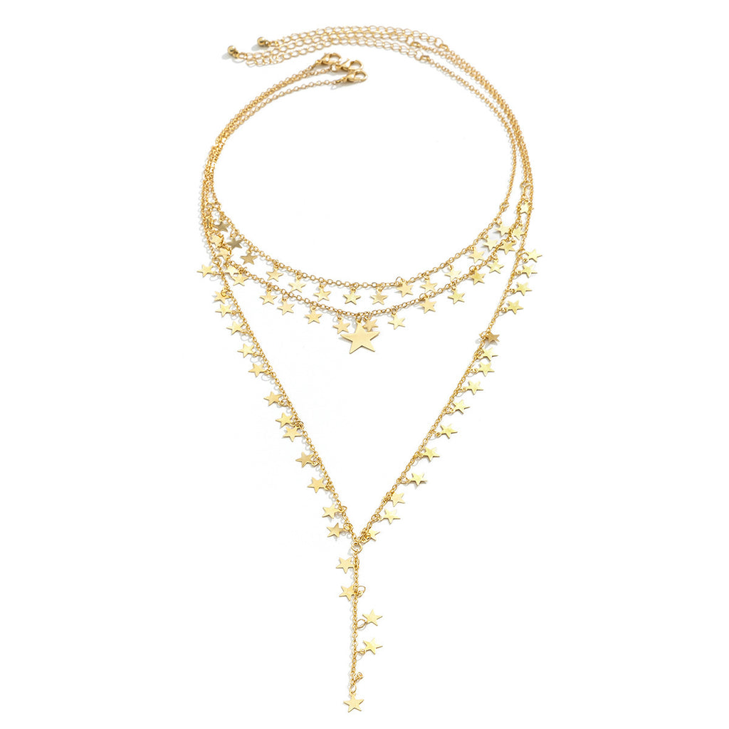 Geometric Star Tassel Y Necklace for Women