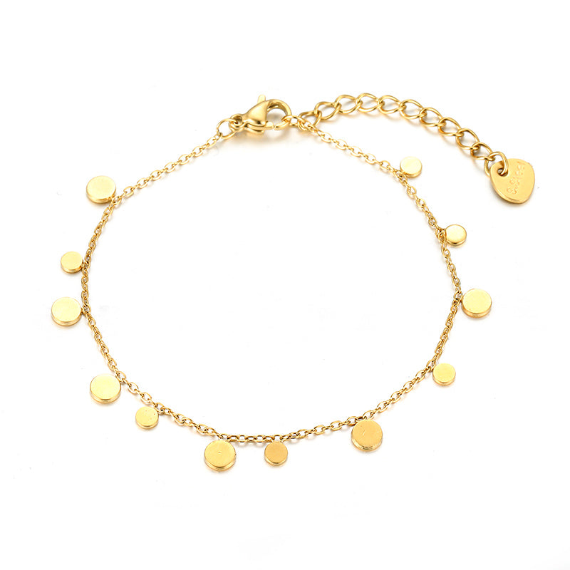 Round Stainless Steel Plating 18K Gold Plated Bracelets