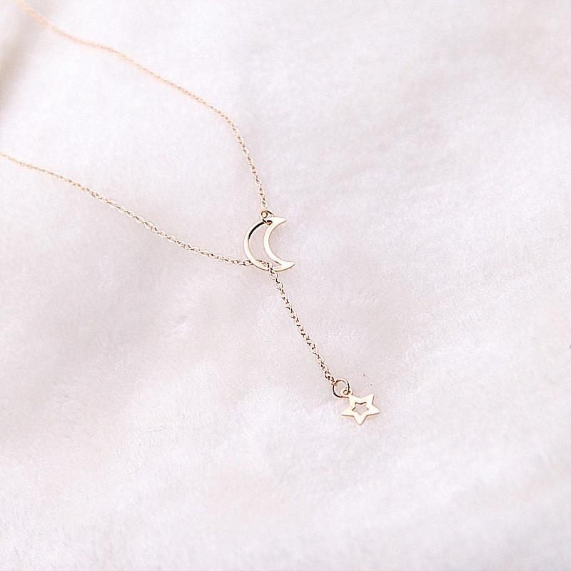 Alloy Moon Star Gold Necklace